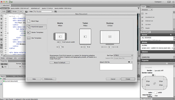 Adobe Dreamweaver CC screenshot
